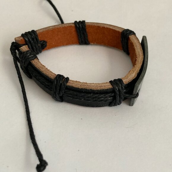 Vintage The Lords Prayer Leather Bracelet Mens Womens Adjustable Rope Catholic - Picture 9 of 10